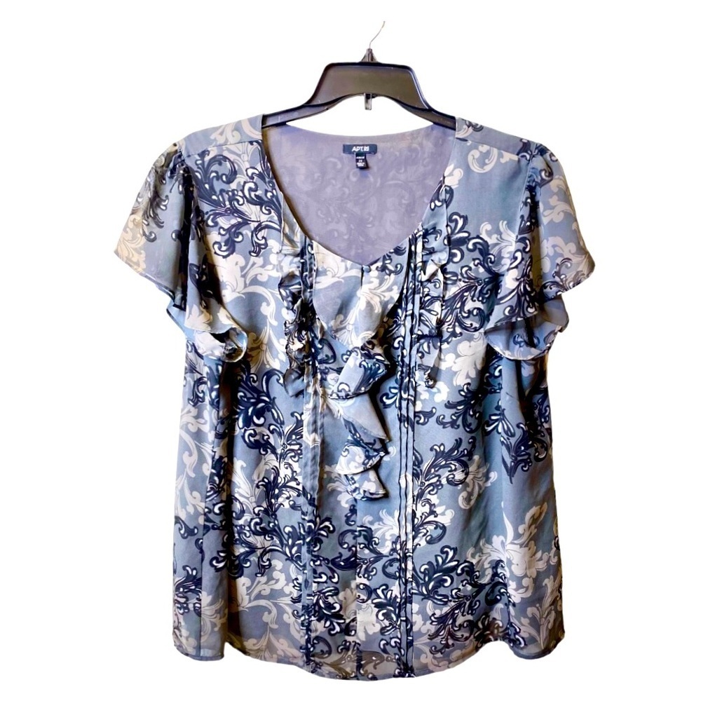 Women’s Apt 9 2x flowy blouse with front ruffle